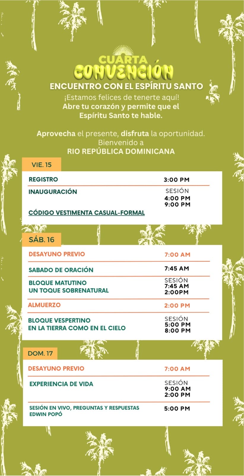 Programa de la Cuarta Convención: Encuentro con el Espíritu Santo